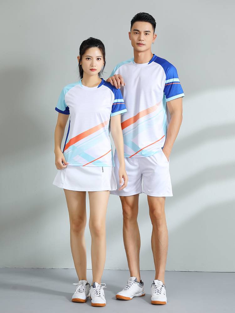 Customized gas volleyball team men's and women's suit competition sports shirt drying air round neck short -sleeved badminton badminton badminton