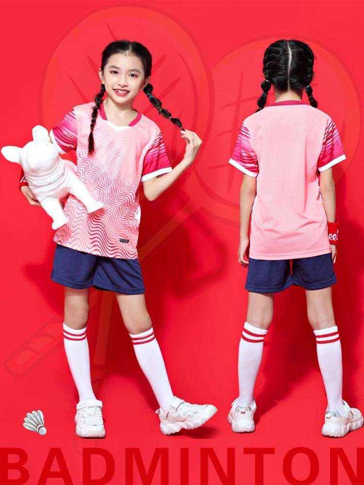 Children's badminton clothing set girl table tennis clothes custom boys volleyball skipping training competition sports team uniform