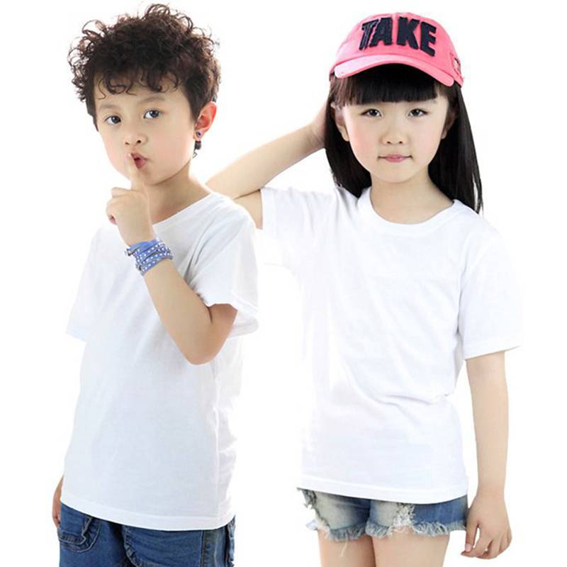 Children's blank white advertising cultural shirt parent -child pure cotton hand -painted T -shirt custom printing printed words dye short -sleeved diy graffiti painting
