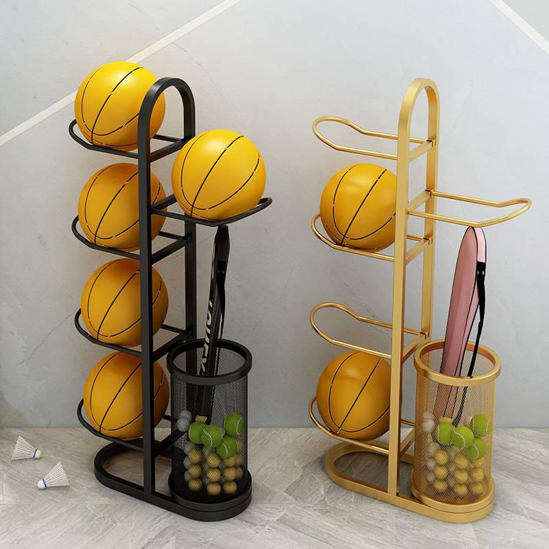 Basketball storage rack household room children's football shelf stand volleyball rack badminton storage basket landing earth frame