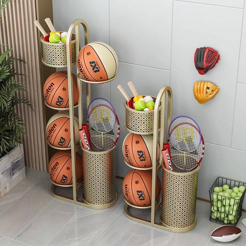 Ball storage rack household school school foot volleyball shelf holds multi -layer placing rack children's storage basket