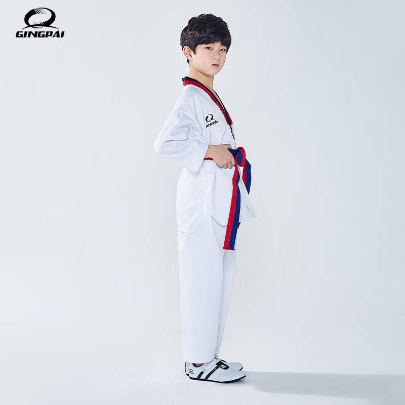 Pure cotton Taekwondo clothing, clothing, shoes, adult college students, professional training for beginners, primary school men and women long -sleeved clothes