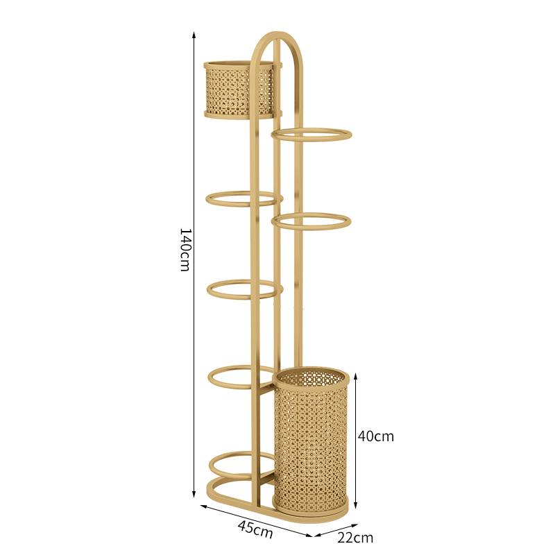 Pack with a basket 6 goals and 2 baskets of golden color