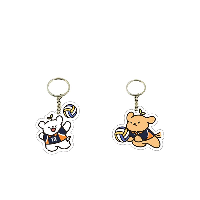 Original new volleyball puppy cute keychain pendant student club souvenirs acrylic backpack small pendant