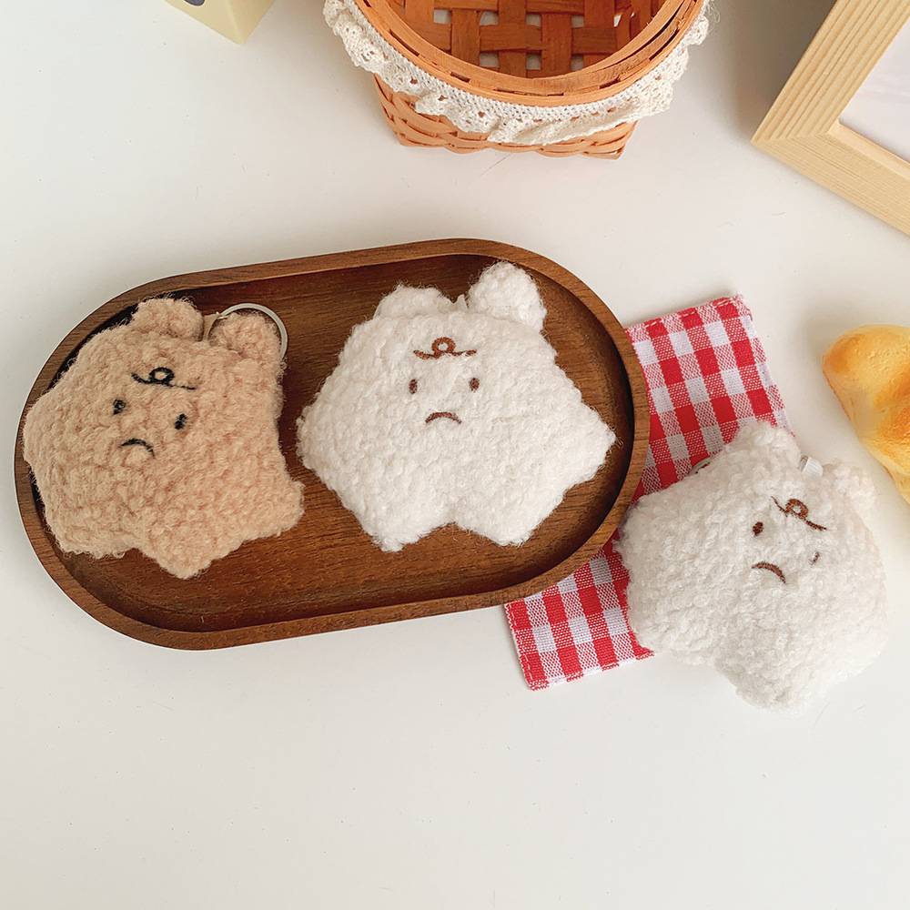 The new dull glutinous rice ball plush doll keychain cute cotton group backpack pendant small gift hanging decoration