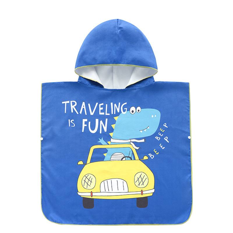 Children's bath towel cloak with hat can wear bathrobe cartoon fast dry boys, boys, girls, swimming fast dry sand towel