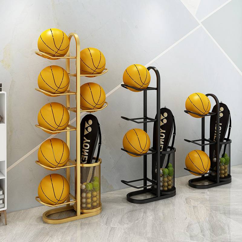 Basketball storage household room storage category storage type of kindergarten badminton football volleyball storage rack swing basket