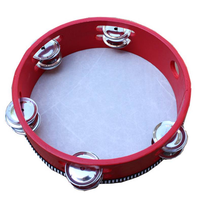 8 -inch red double row bell drum