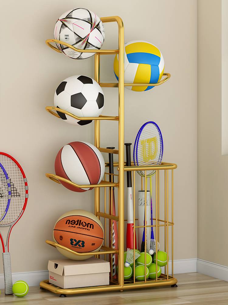 Basketball storage shelf household room football rack badminton storage basket children's ball rack ball setting shelf