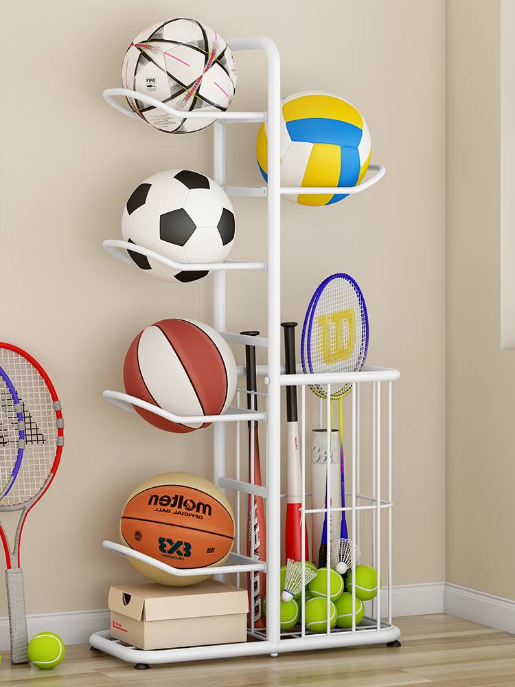 Basketball storage shelf household room football rack badminton storage basket children's ball rack ball setting shelf