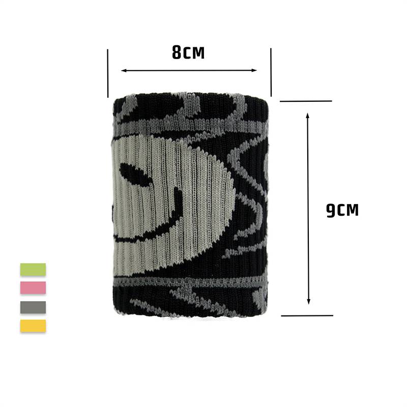 Badminton wrist guards women's sweat -absorbing shehhole volleyball, wrist towels, men's sports running fitness, smiley face, sweat towel