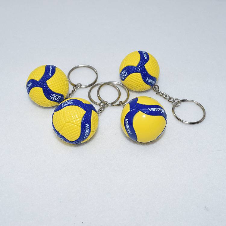 Mikasa volleyball keychain 3.8cm hardware PVC jewelry competition prizes business gift personalized volleyball pendant