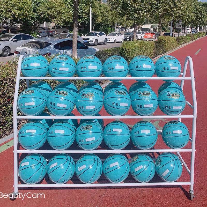 Campus basketball storage stand volleyball storage shelf basketball placed artifact football shelf, kindergarten garden ball moving
