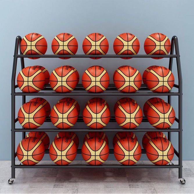 Campus basketball storage stand volleyball storage shelf basketball placed artifact football shelf, kindergarten garden ball moving