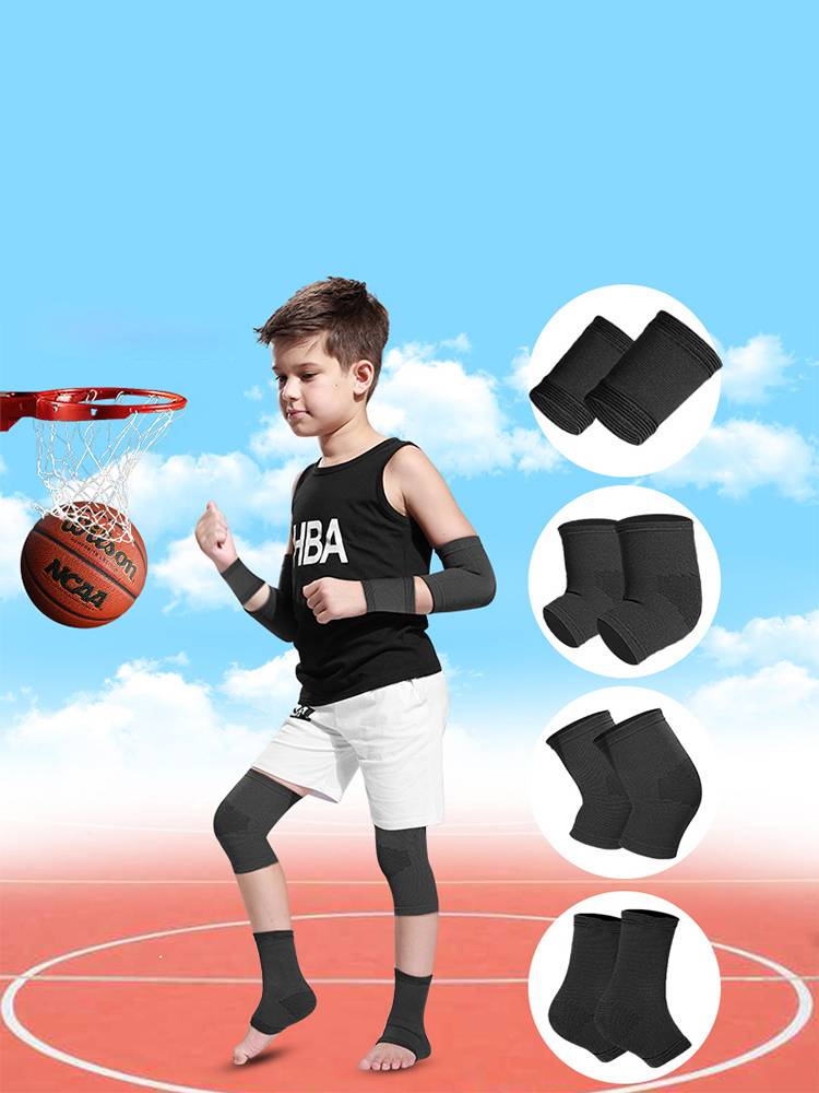 Children's exercise knee -resistant and elbow -elbow thin -air breathable suit basketball protective wrist guard football equipment male summer girl