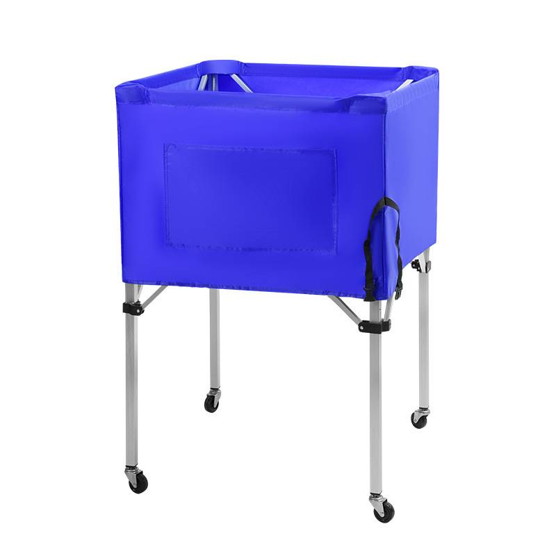 Mobile volleyball basketball football cart aluminum alloy portable basket for children's ball can fold the ball rack