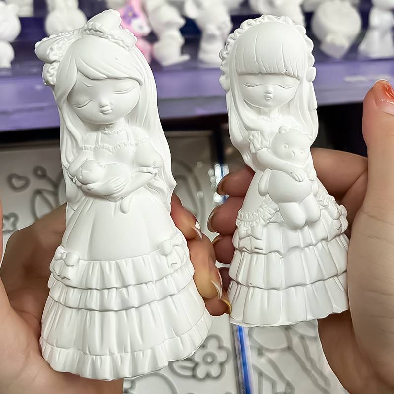 princess bettie's mini-painted plaster-painted white-breathed children's hand-coloured diarrhea