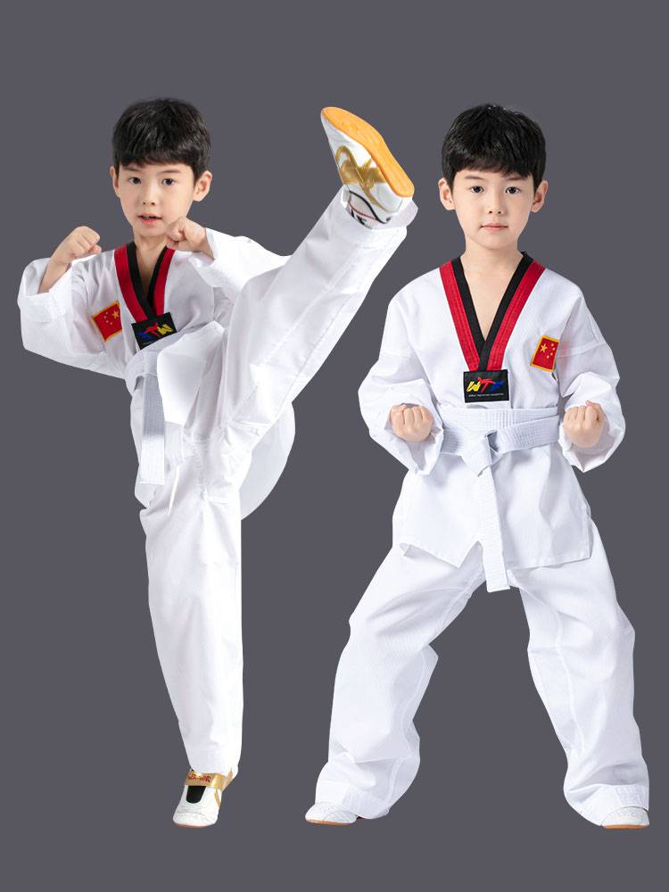 Tekwondo children ' s professional training for beginners, adult college students, male and female short-sleeved short-sleeved clothes customised