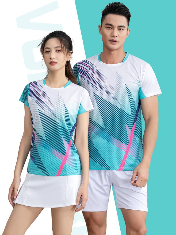 Volleyball Set Women's Badminton Server Sports Printing Short Sleeve Server Competition Special Gas Ball Clothing Men