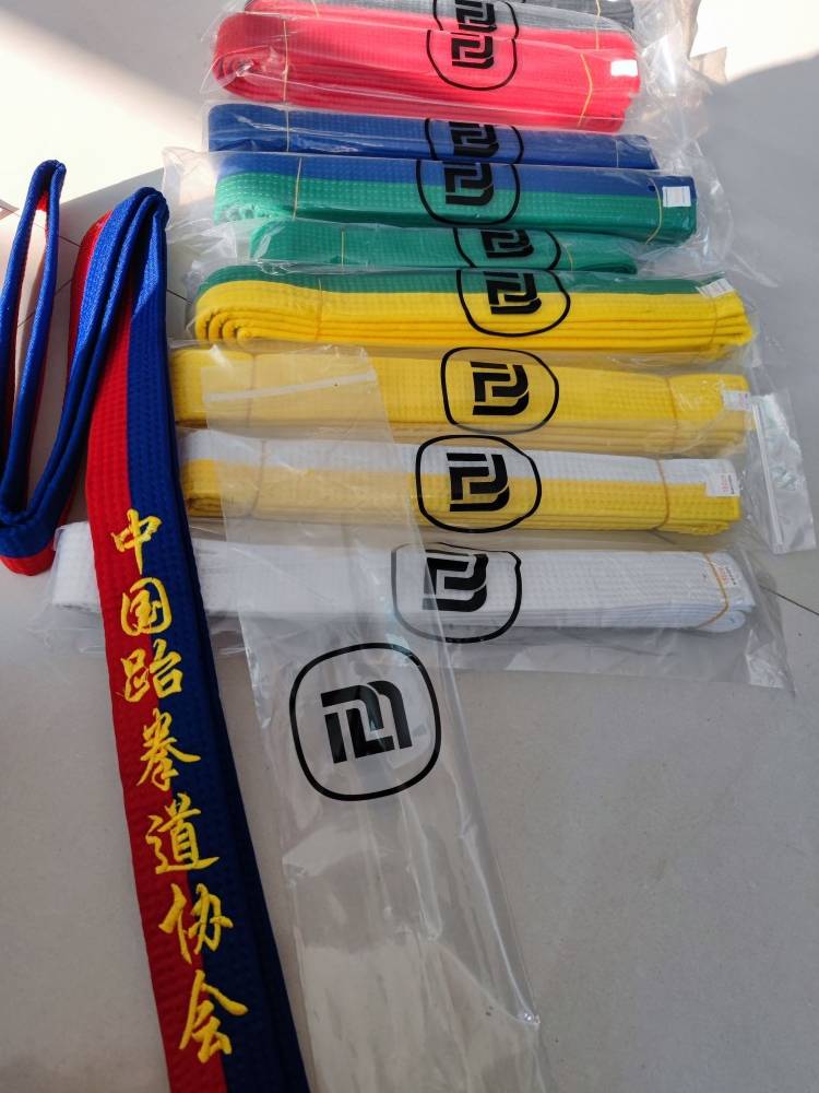 Tekwondo belt embroidered thong trainer black belt customised white yellow thong thongs for embroidered children