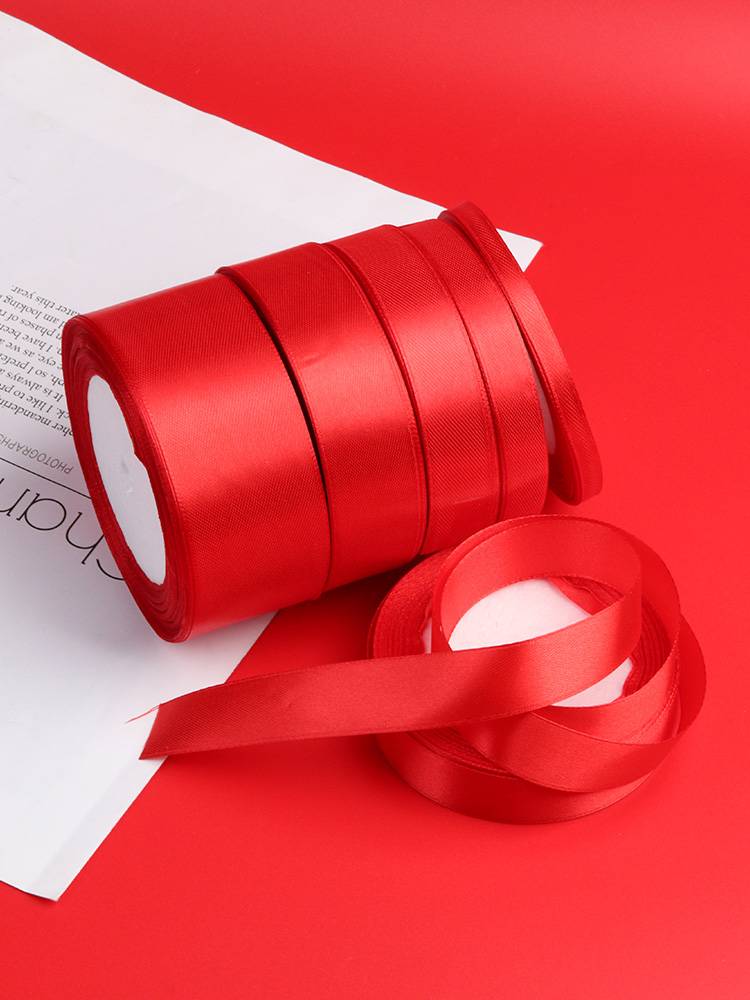 Red ribbon color bandscape silk cake gifts packaging ribbon ribbon ball ball balloon ribbon wedding decorative woven belt