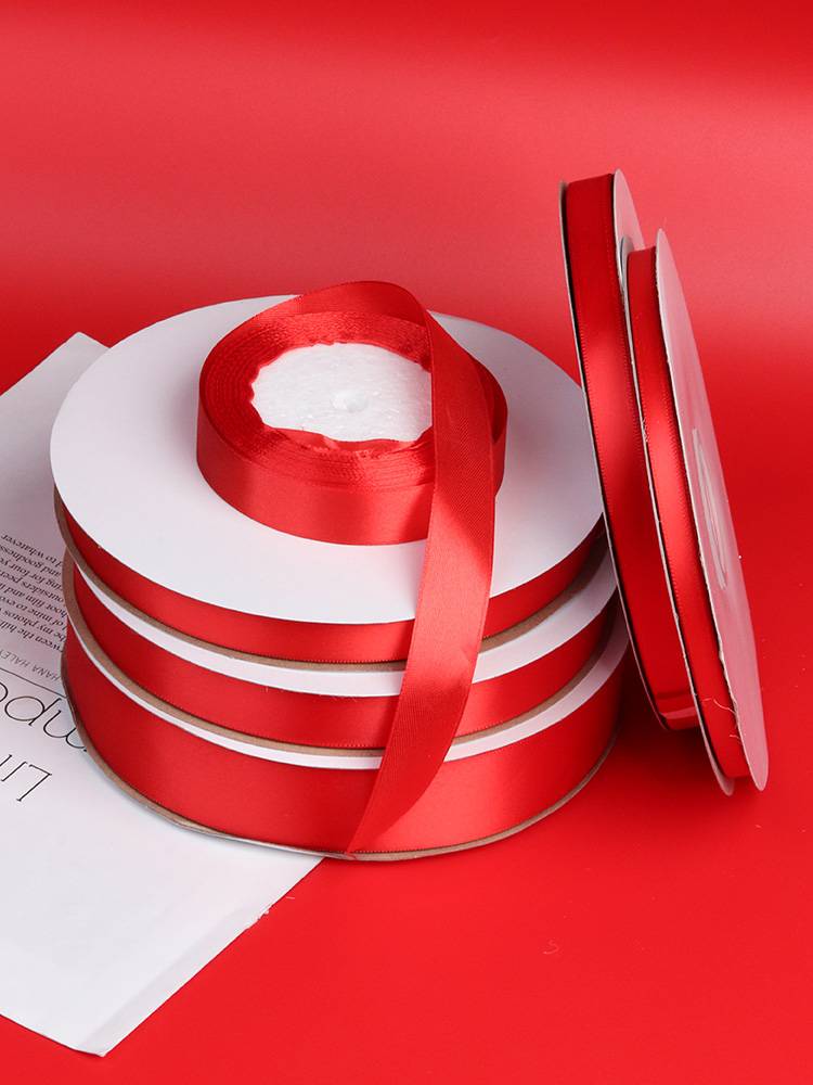 Red ribbon color bandscape silk cake gifts packaging ribbon ribbon ball ball balloon ribbon wedding decorative woven belt