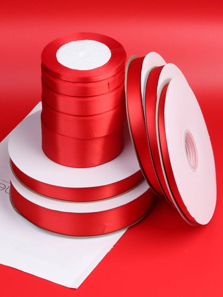 Red ribbon color bandscape silk cake gifts packaging ribbon ribbon ball ball balloon ribbon wedding decorative woven belt