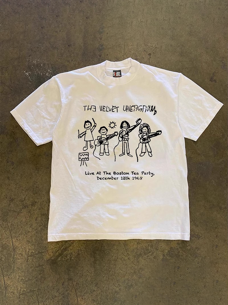 Money and charitable 260 grams of heavy cotton!Underground velvet band hip -hop little couple short -sleeved T -shirt