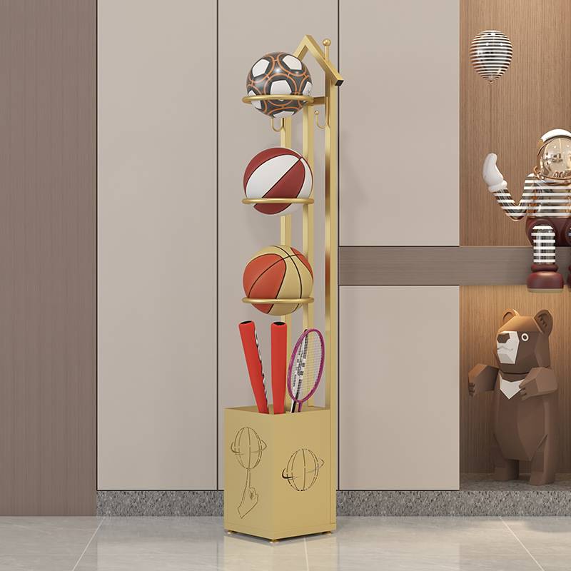 Home indoor simple basketball storage shelves children's ball placing placing shelf football volleyball sorting the storage basket