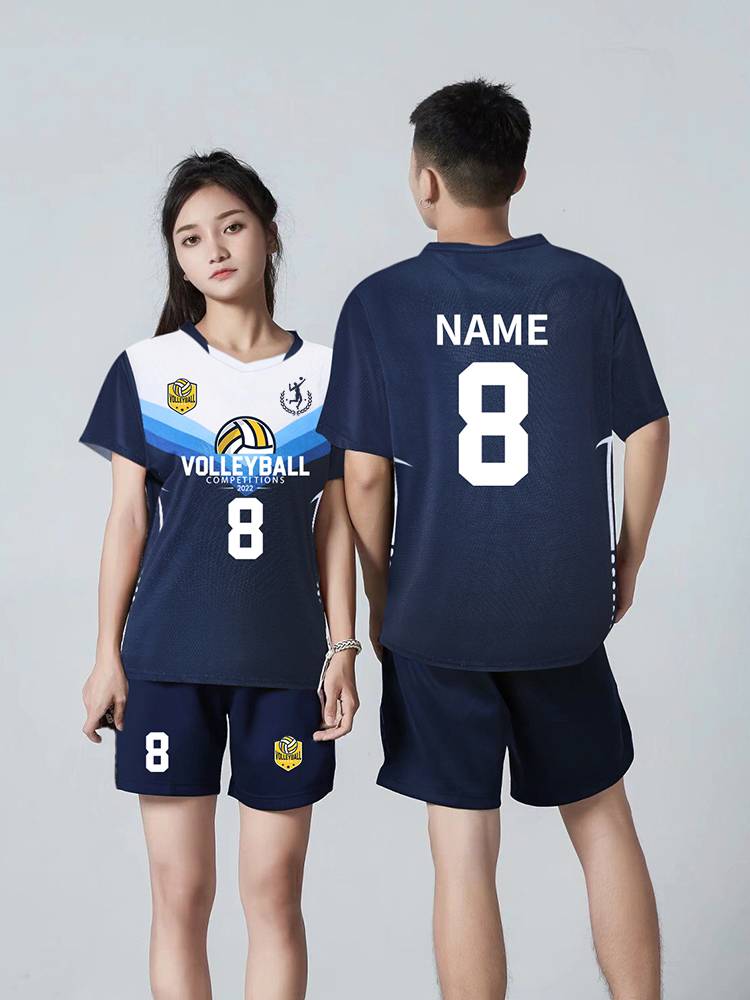 2024 new women's volleyball jacket set custom professional air balloon competition team service men's volleyball clothes short sleeves