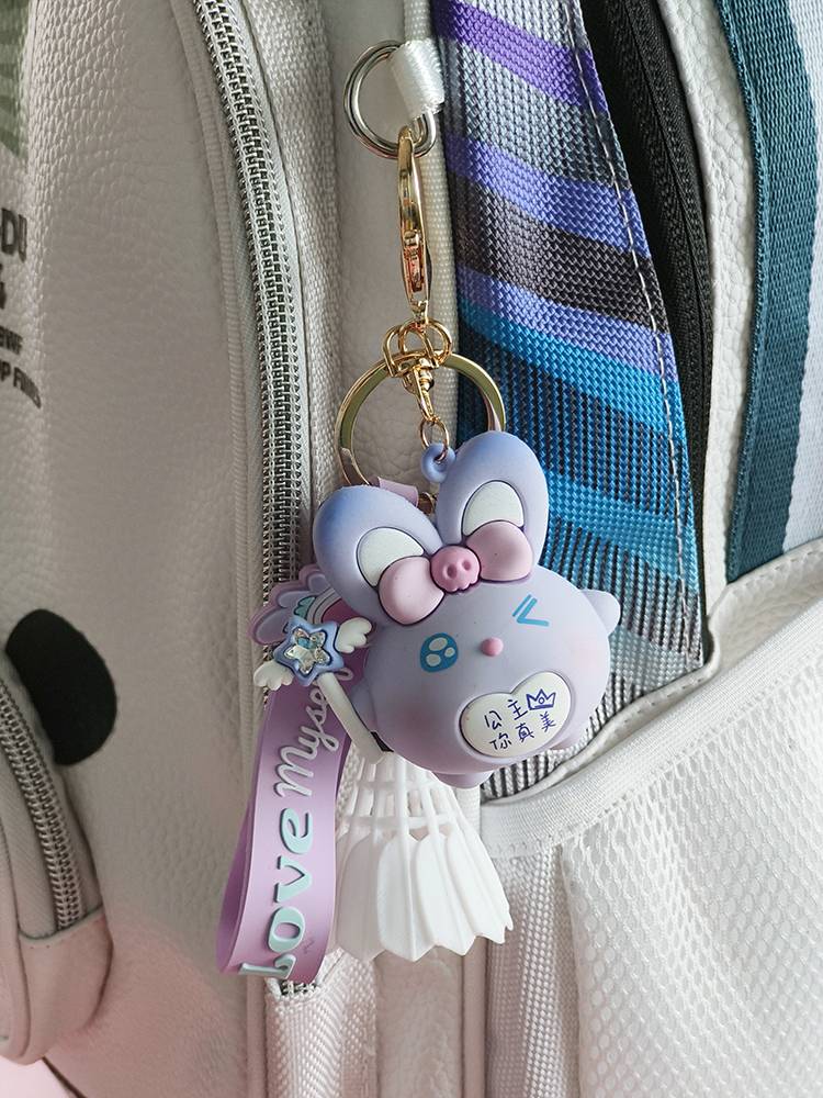 Cartoon cute Maji Rabbit doll badminton keychain men's and women's badminton bags for a couple ball friends gift