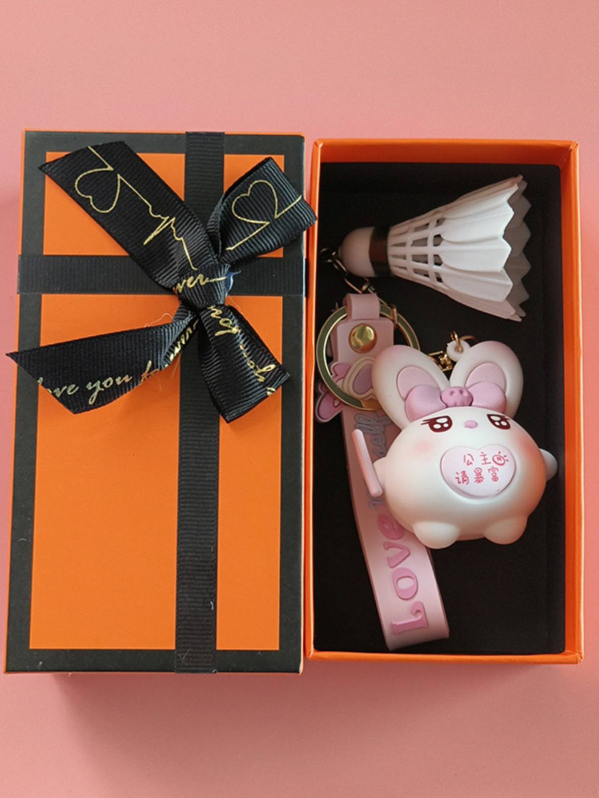 Cartoon cute Maji Rabbit doll badminton keychain men's and women's badminton bags for a couple ball friends gift