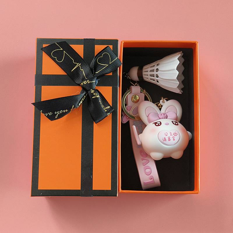 Muji Rabbit Badminton Pendant-Princess please get rich+orange gift box