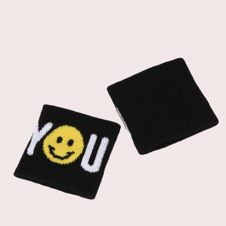 Two motion wristbook badminton basketball guard wrist children's hip -hop street dance knitted letters warm wrist