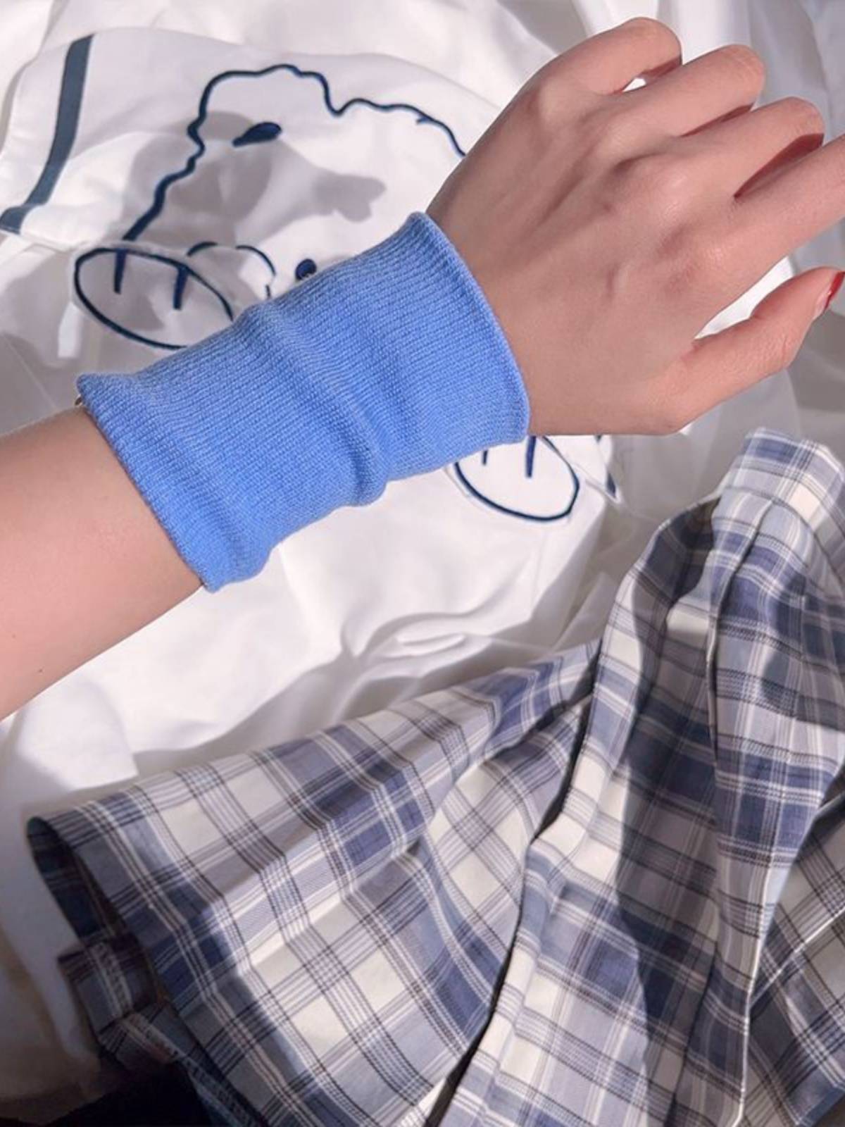Sports wrist cuff sleeve INS solid color covered scar with students adult badminton volleyball, wrist wipe sweat cotton