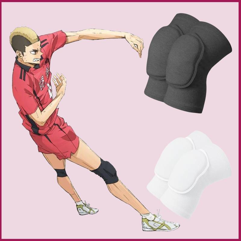 Volleyball boy cos knee padding sports dance dance dancing dancing skating skating black and white knee elbow