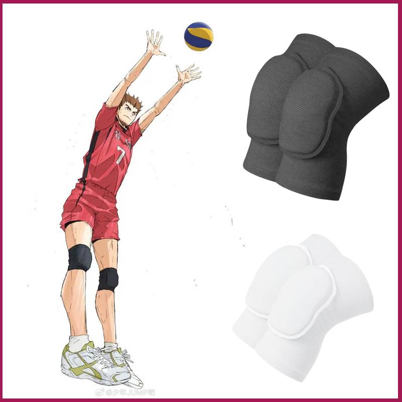 Volleyball boy cos knee padding sports dance dance dancing dancing skating skating black and white knee elbow