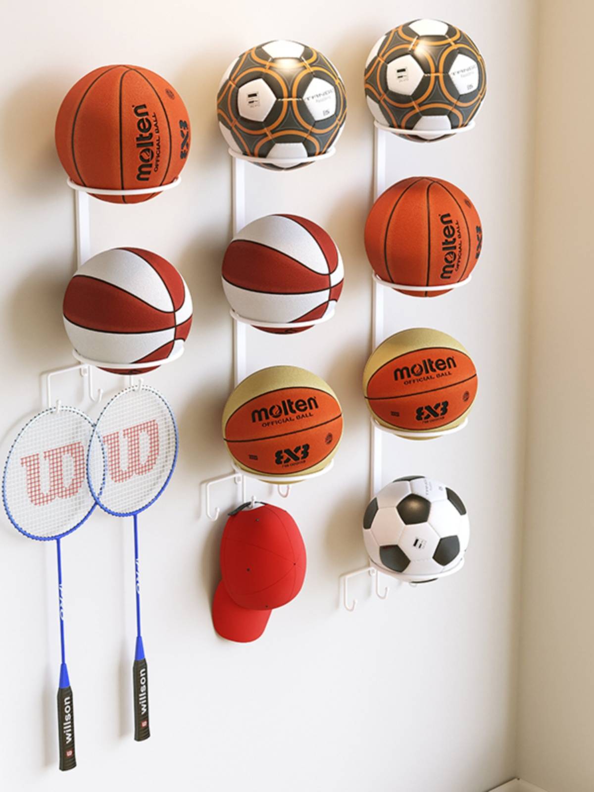 Kindergarten -free simply basketball storage rack indoor household children's feather foot volleyball placing shelf