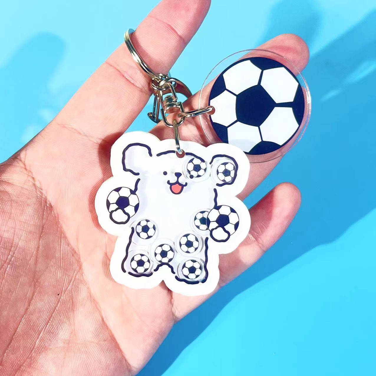 Basketball football table tennis volleyball feather ball line puppy shake music key stick ball bag small pendant decoration