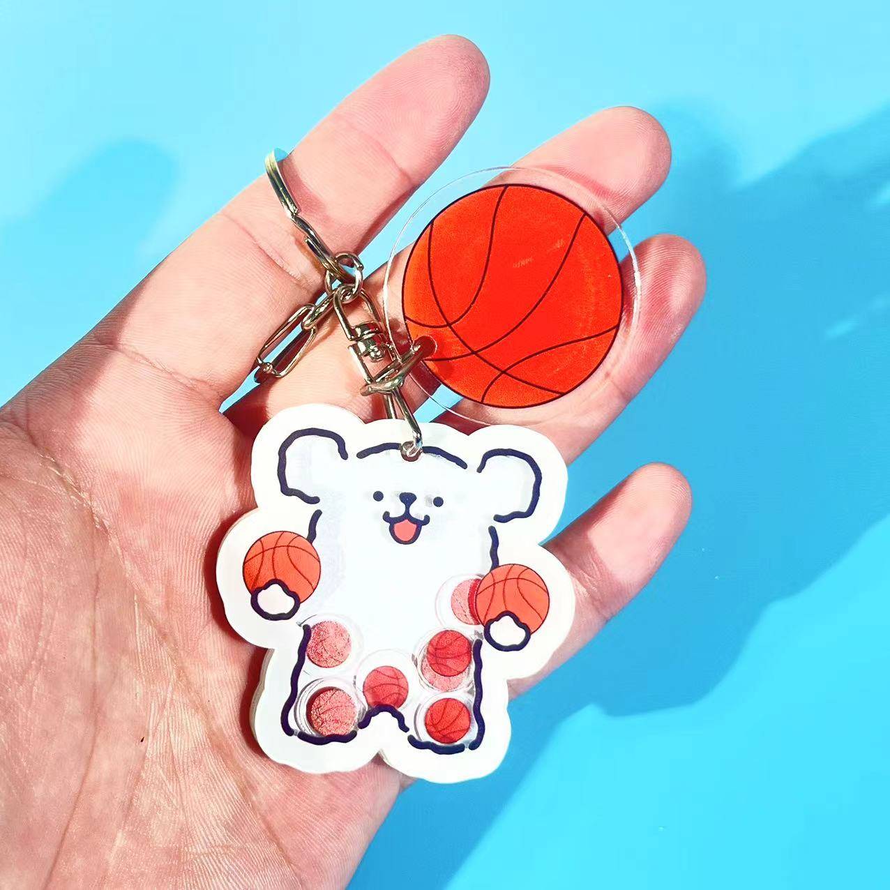 Basketball football table tennis volleyball feather ball line puppy shake music key stick ball bag small pendant decoration