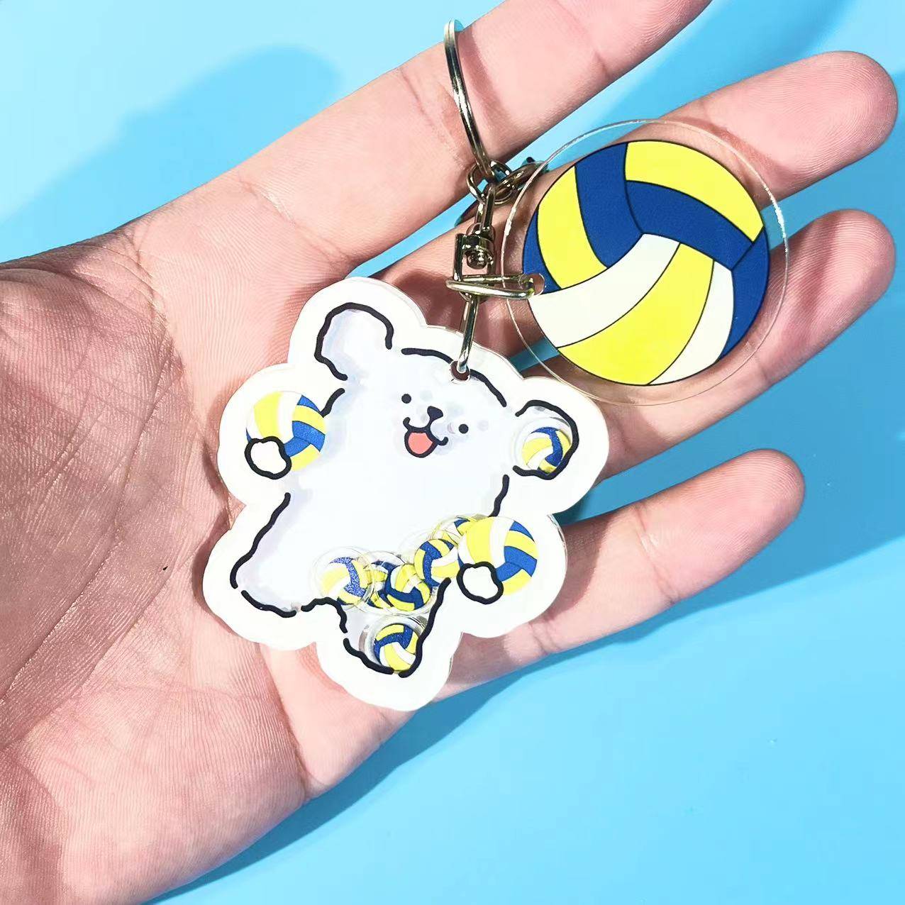 Basketball football table tennis volleyball feather ball line puppy shake music key stick ball bag small pendant decoration