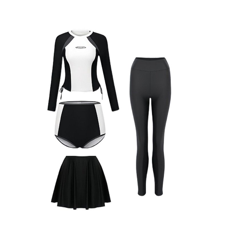 Diving suit female bathing suit long-skinned Korean surfing suit student protection from hot spring swimming suit