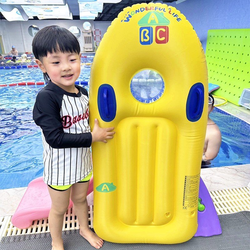 Swimming board pool for children swimming on the seaside of the swimming pool