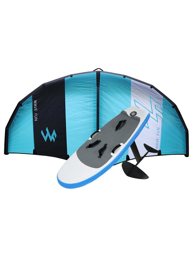 sup swine surf wing sea standing with a kite wirt worming wing