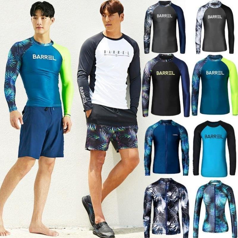 Diving suit, male jellyfish surfing suit, tan-proof long-sleeve swimsuit, dry suit, beach tops