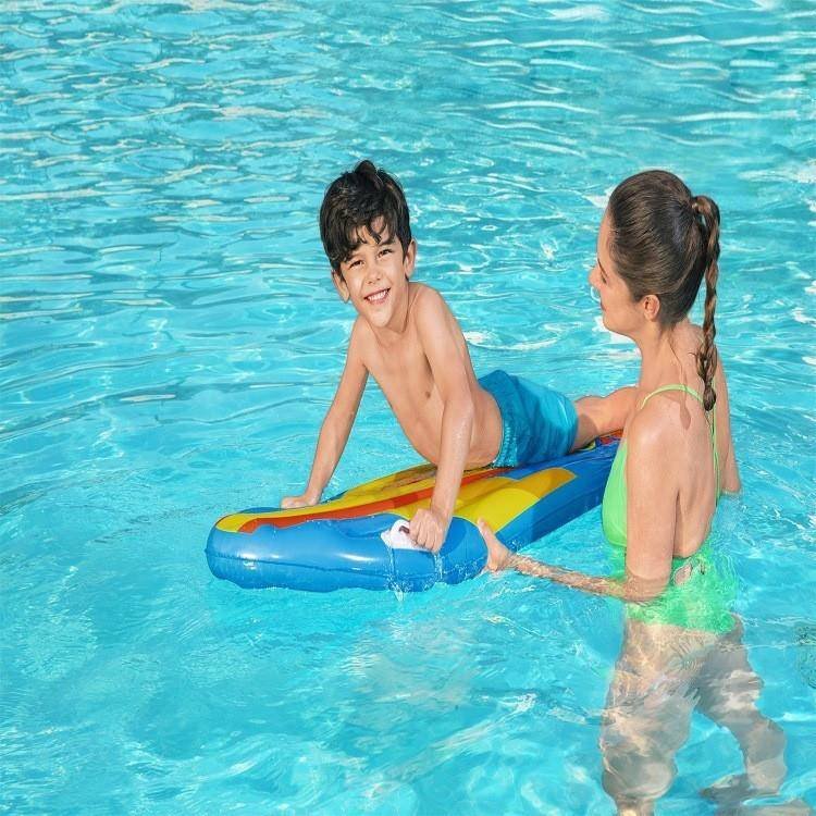 Swimming float board Bestway 42046 children surfboards, water inflating floats and playing in the water