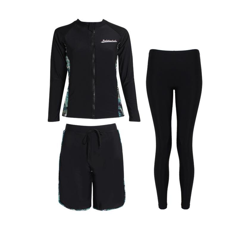 The couple's Korean diving suit girl's bathing suit, long-sleeved sunglasses, scrawny spring surfing suit