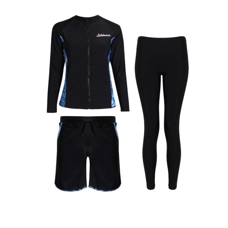 The couple's Korean diving suit girl's bathing suit, long-sleeved sunglasses, scrawny spring surfing suit
