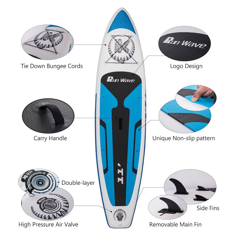 Inflated surfboard oars, rowboards, skateboards, standing surfboards, yoga boards