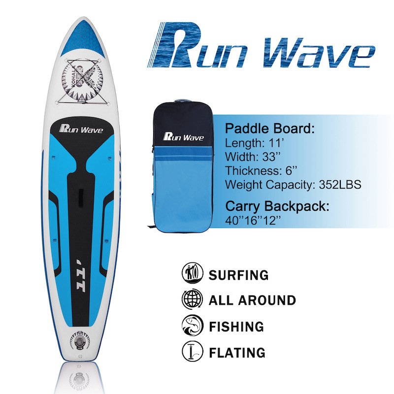 Inflated surfboard oars, rowboards, skateboards, standing surfboards, yoga boards